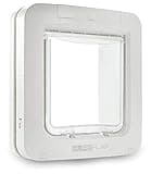 Sure Petcare SureFlap Microchip Pet Door for Cats & Small Dogs with Curfew Timer, Compatible with RFID Collar Tags and Microchips, 1-Button Control, White, 4 x C Cell Batteries Required, Not Included