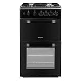 Hotpoint 50cm Double Cavity Gas Cooker - Black