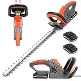 Terratek 20V Cordless Hedge Trimmer, 51cm (510mm) Cutting Length, Easy Cut Pro Lightweight Garden Handheld Cutter, Charger and Safety Blade Guard