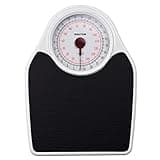 Salter 145 BKDR Doctor Style Bathroom Scale – Mechanical, Fitness Body Weight Scale with 150KG Capacity, Rotating Dial, Large Platform with Non-Slip Mat, Accurate Weighing in KG/ST/LBS, Black