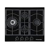 Russell Hobbs RH60GH403DS Midnight Collection 60 cm Black Glass 4-Burner Gas Hob, 1500 watts