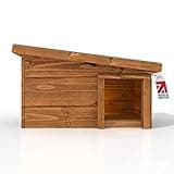 The Hutch Company Hedgehog House and Hibernation Shelter - Predator-Proof Outdoor Habitat, Feeding Station and Home - Felt Roof Cover and Full Wood Flooring - Best Pet Garden Hedgehogs Wooden Houses