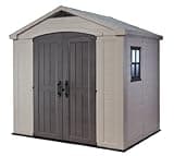 Keter Factor 8 x 6 ft Outdoor Storage Shed, Beige/Brown
