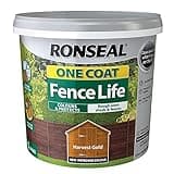 Ronseal RSLOCFLHG5L One Coat Fence Life, Harvest Gold, 5 Litre